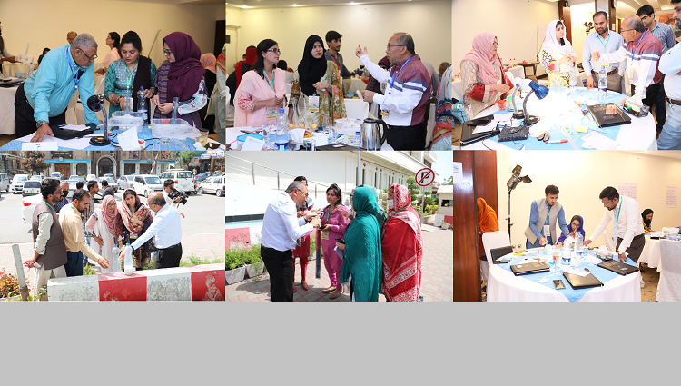 Hands-on activities being demonstrated by the Participants of Climate Change Education Workshop held  in Islamabad on 28 Mar - 1 April 2022