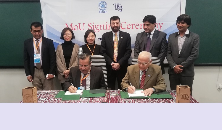 MoU between ECOSF and Sukkur IBA University signed for promotion and capacity building on IBSE  in ECO region (Jan 20, 2020)
