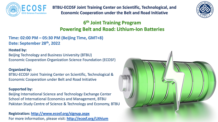 BTBU-ECOSF 6th Training Report: Powering Belt & Road – Lithium-Ion Batteries