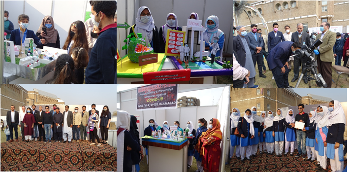 The students of government schools from Islamabad showcasing their talent through scientific models/exhibits during 2nd Islamabad Science Festival held (Feb. 13, 2021)